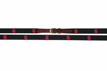 Georgia Bulldogs Needlepoint Belt - Red and Black