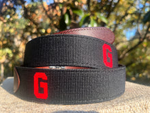 Georgia Bulldogs Needlepoint Belt - Red and Black