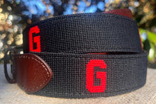 Georgia Bulldogs Needlepoint Belt - Red and Black