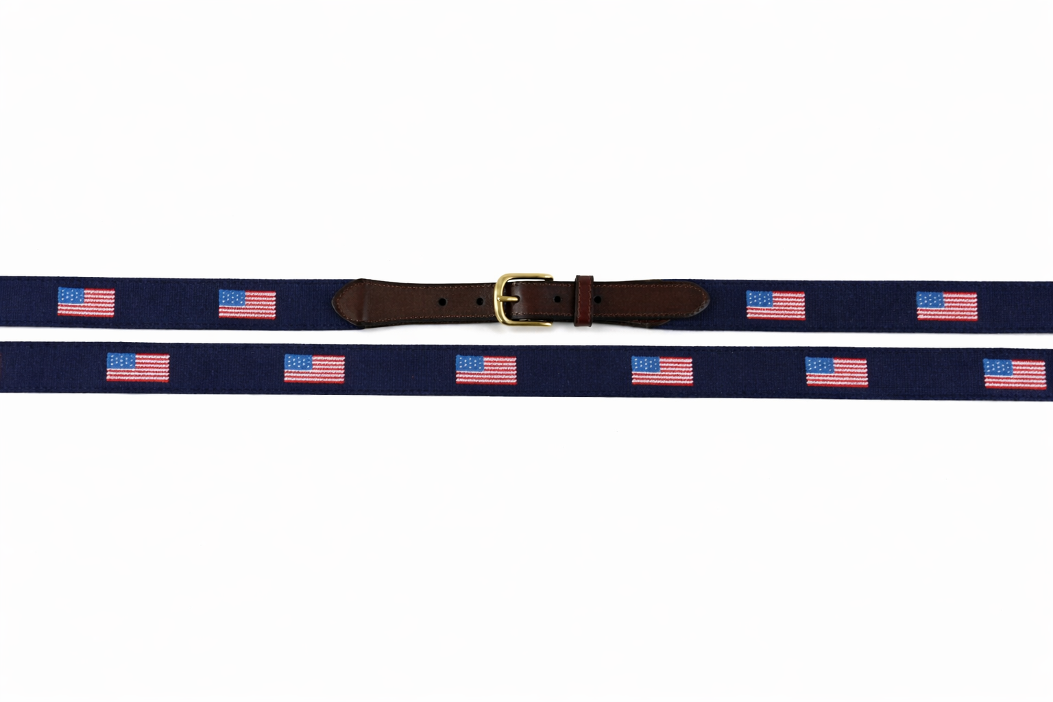 Magnolia Row Nautical Flag Needlepoint Belt For Men – Sailing / Boating Theme, Blue