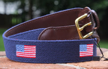 American Flag Needlepoint Belt - USA